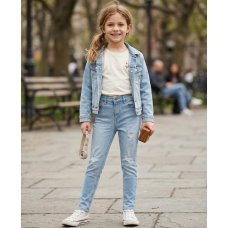 CAX92: Girls Skinny High Rise Jeans (9-16 Years)